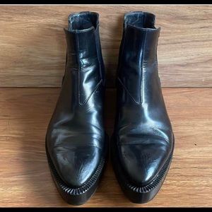 Leather pointed toe chelsea ankle boots